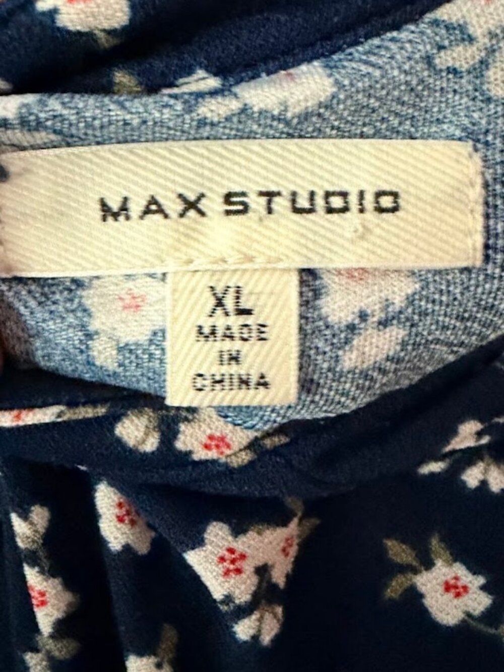 Max Studio Navy Floral Tiered Midi Dress Size XL - Picture 5 of 8